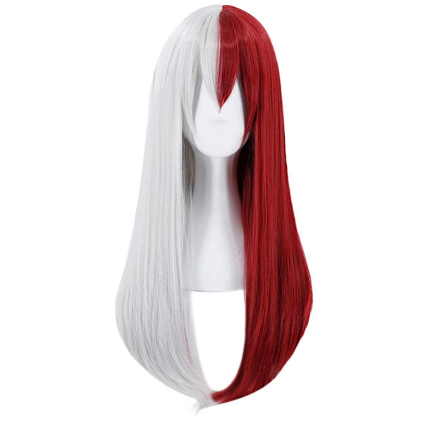 Todoroki Shoto Cosplay paryk varmebestandig syntetisk lang lige paryk--
