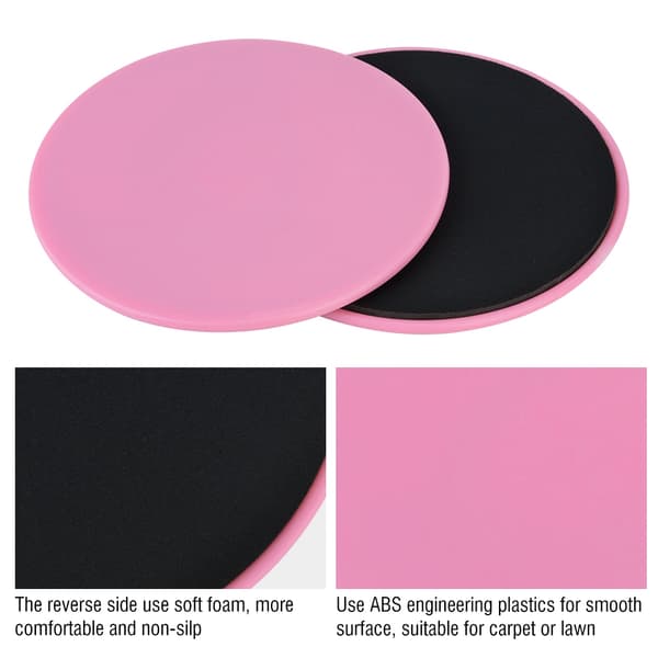 2 st Exercise Sliding Gliding Disc Fitness Core Slider Sport Full Body Workout (rosa)