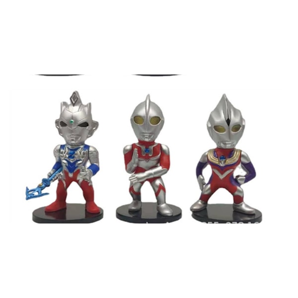 6 Q-version Ultraman leksaksdocka handgjord blindlåda gashapon docka maskin ornament (4 generationer av 6 Ultraman)