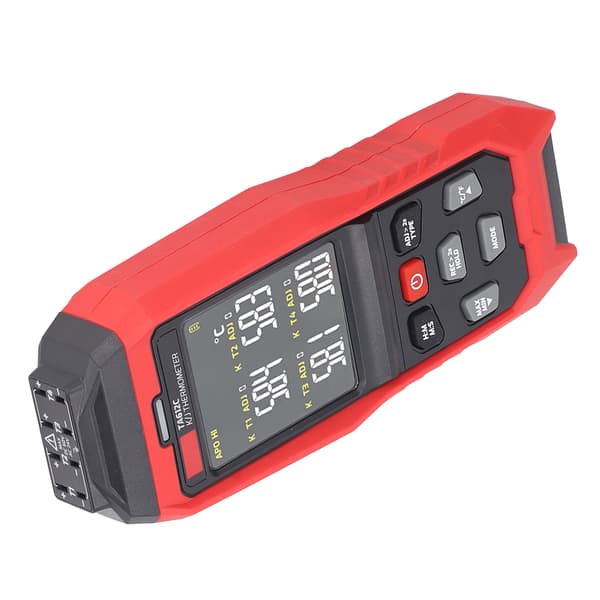 K Typ Termoelement Termometer 4 Kanal Digital Kontakt Termometer Röd