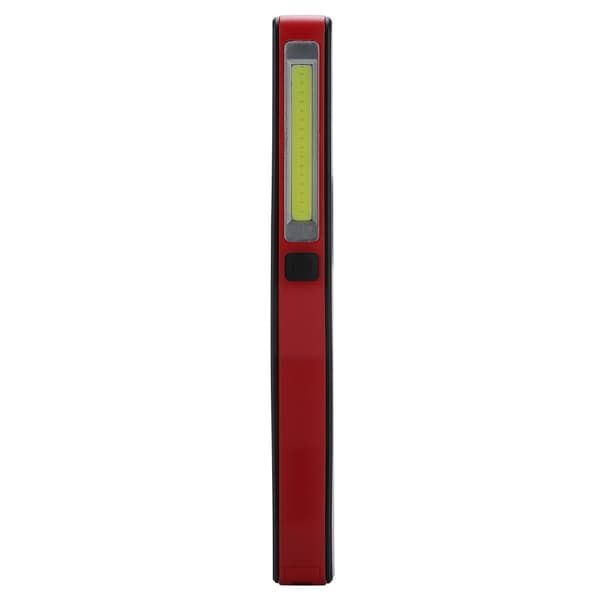 Oppladbar COB LED Lomme Pen Light Magnetisk Roterende Klips Rød