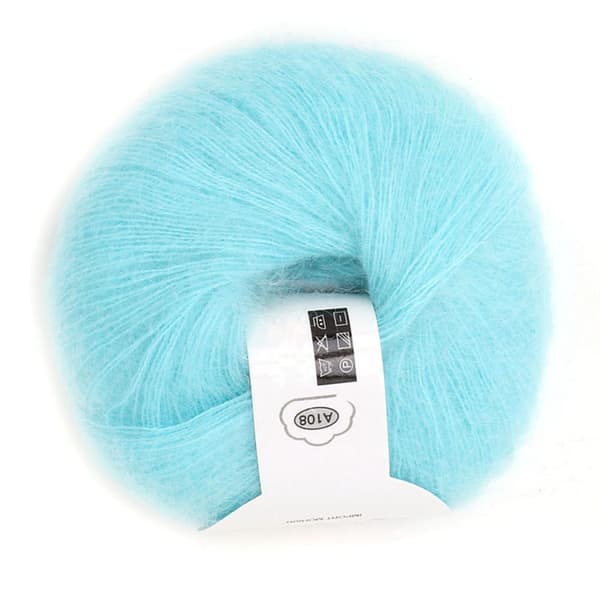 Myk mohair Pashm Strikket Angora Ullgarn (Lyseblå)