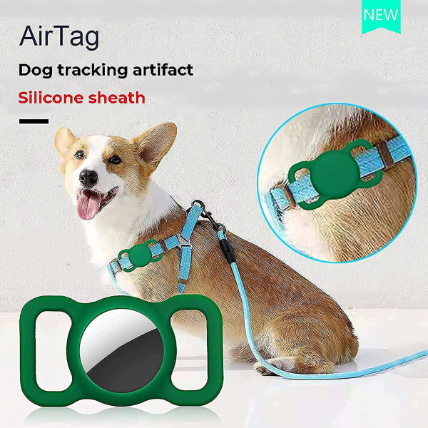 Silikonetui til Airtag, Airtag-etui, Airtag-nøglering, Anti-fald og Anti-ridse, Anti-tab Sporing, Til Hundehalsbånd Kattespændeholder, 4 stk. (b