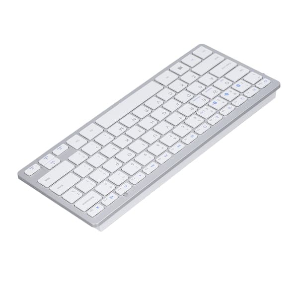 Bluetooth Tangentbord Ultra Slim Portabelt 78 Tangenter Trådlöst för iOS Android Tablet PC Vit