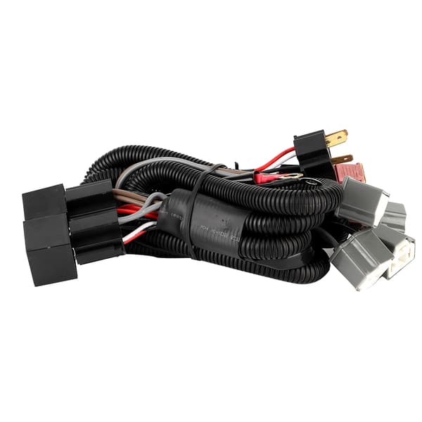 Ledningsnett for bil-LED-frontlys, lysforsterker med H4-adaptere for fire lys