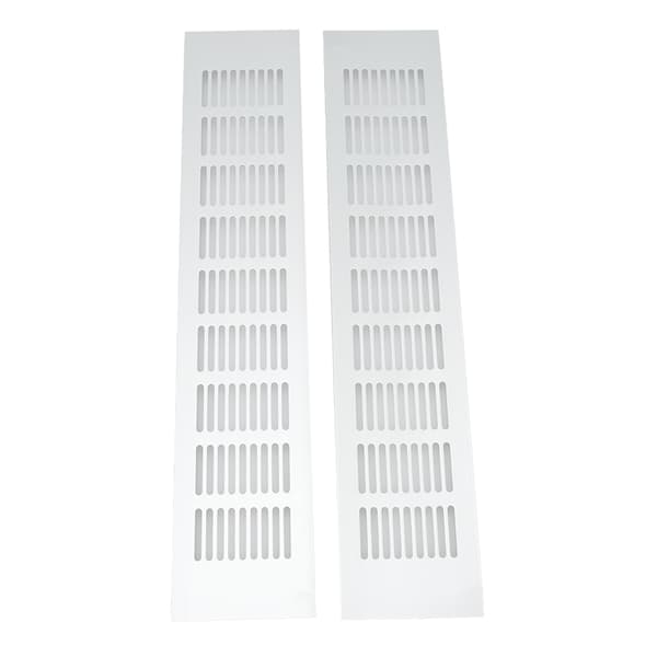 2 stk. luftventilationsrist i aluminiumslegering, rektangulær ventilationsplade til skab, skoskab, skab 80x400mm