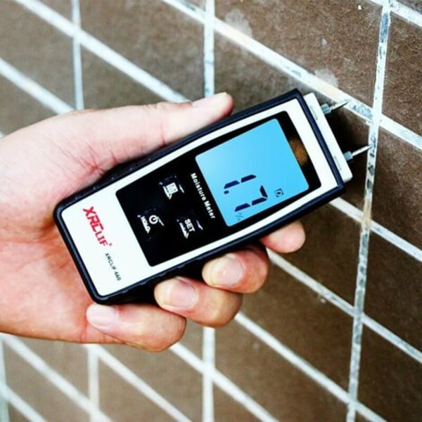 Fugttester, Væg- og træfugttester, Lækagemåler, Fugt, Cementmørtel, Vandindholdsdetektor med LCD-baggrund
