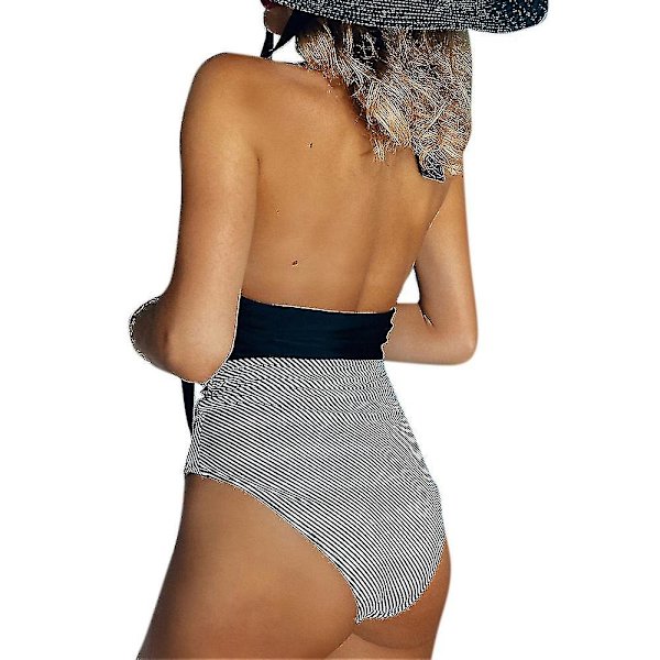 Dame One Piece Badedragt Halter Neck Svømmekostume Badedragt Badetøj Black M