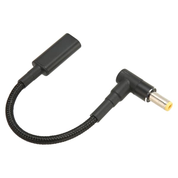 USB C till DC 5.5x2.5mm Adapter Nylonflätad 100W Dubbel Chip Säker Laptop Strömkontakt