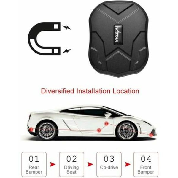 TK905 Vattentät GPS Tracker med kraftfull magnet Lång standby GPS Tracker Locator för äldre barn Husdjur Bilar -