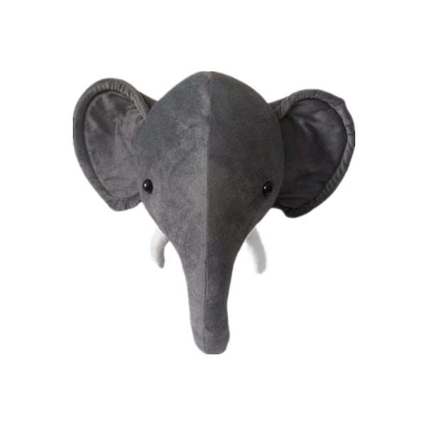 3D-väggmonterad djurhuvudfilt dockkrok Elephant