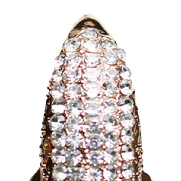 Eagle Claw Rock Style Unisex Ring Legering Lång fingerspets Rhinestone Nagelring Cosplay Accessaries Black M