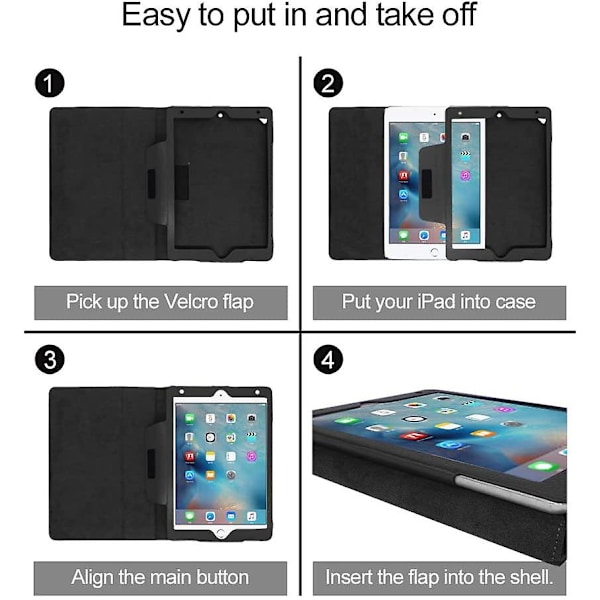 iPad tablet cover med stativ, sort