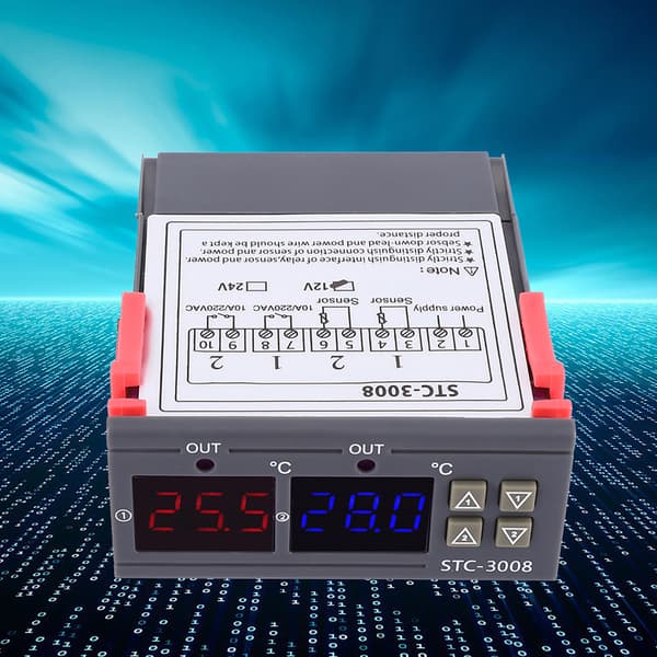 Smart Digital Termostat Dobbel NTC Temperaturkontroll 12V