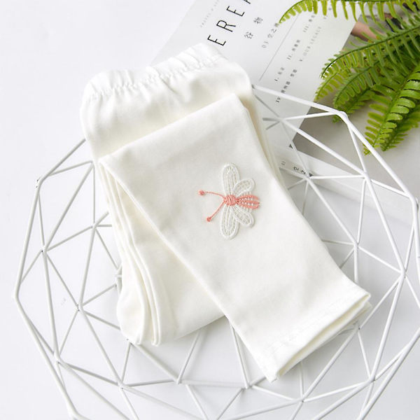 Barn Flickor Skinny Byxor Slimbyxor Casual Bottoms Leggings White 4-5T