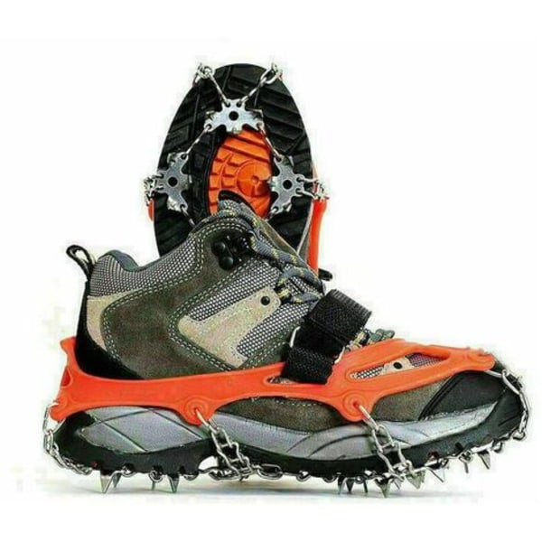 Snow Shoe Crampon (1 par), Anti-Slip Crampon med 8 skokrokar för kedja Manganstål Snöklättring vandring eller Snow T