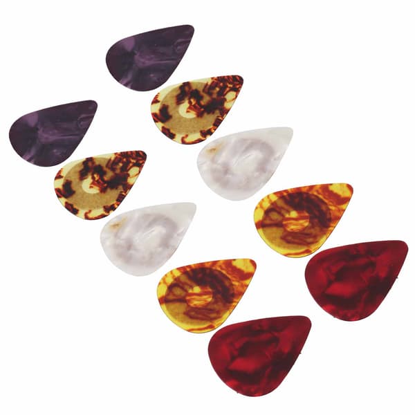 10 st Gitarrplektrum Halkfria Färgglada Celluloid Bärbara Instrument Tillbehör Set Kit