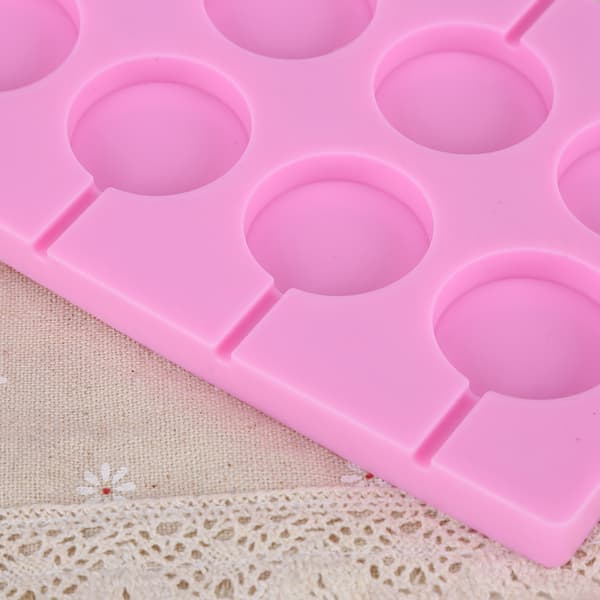 Rund Silikon Lollipop Form Bakke til Slik og Chokolade