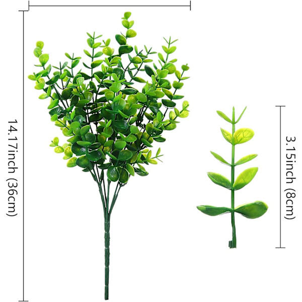 Konstgjorda växter Blommor Gräs Buskar 8-pack Ej blekna konstgjorda blommor Plast utomhusvaser Bondgård Trädgårdsinredning