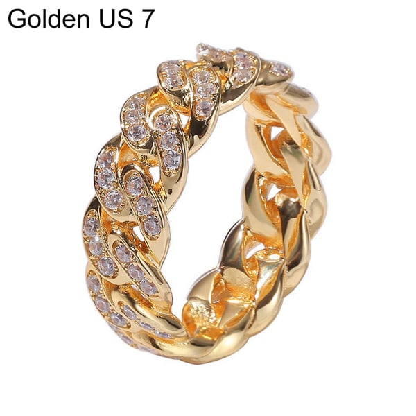 Mode Twisted Ring Creative Smycken Ring Cubic Zirconia Legering Finger Ring för present Golden US 7