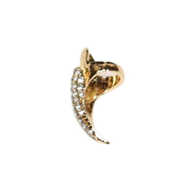 Eagle Claw Rock Style Unisex Ring Legering Lång fingerspets Rhinestone Nagelring Cosplay Accessaries Black M