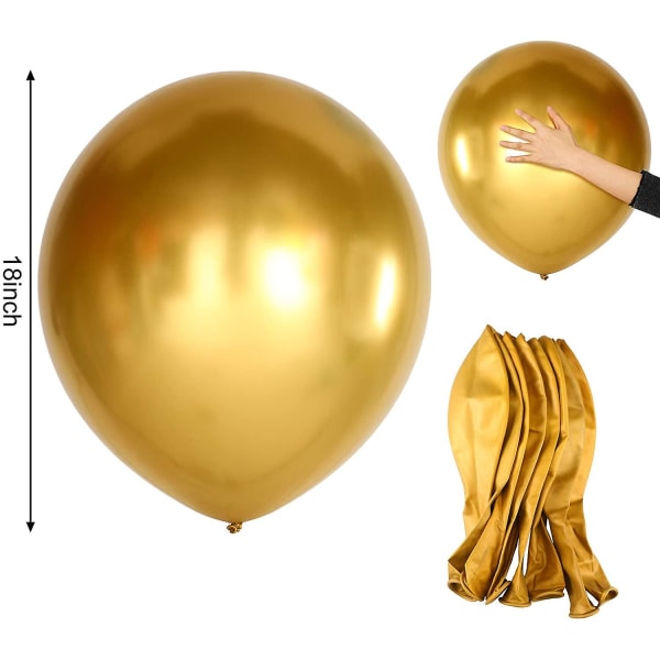18 tommer * 25 guld fortykket krom latex rund ballon,