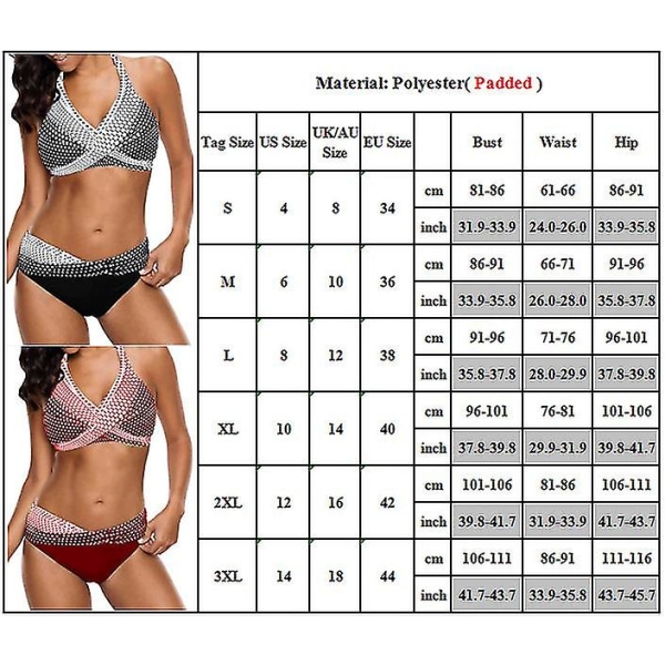kvinnor Sommar Push Up Vadderad BH Bikini Set Baddräkt Baddräkt Beach Badkläder Green XL