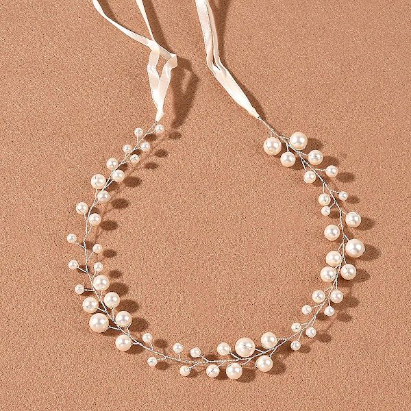 Häät päähine pitsinauhalla Pearl Design -hiusasusteet naisten tytöille Gold Double Layer