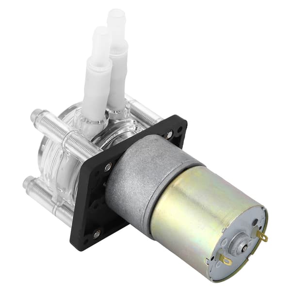 Selvsugende peristaltisk pumpe rustfritt stål transparent PC-hode 12V DC-motor