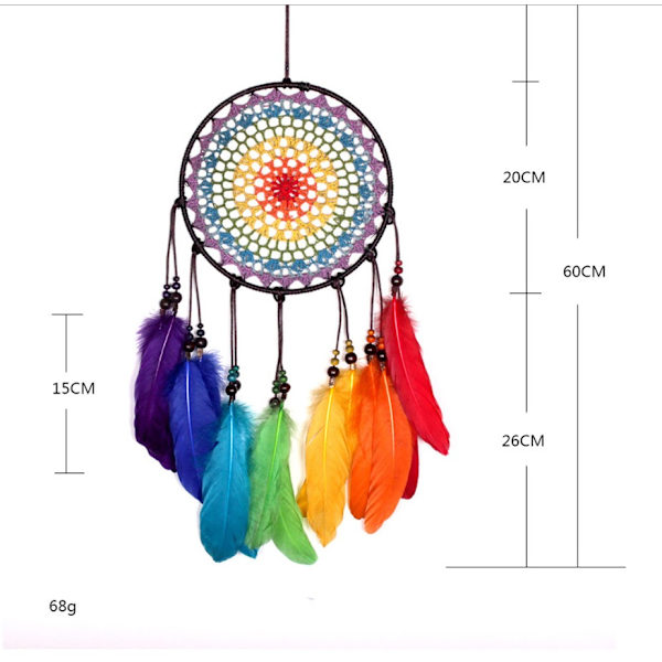 Värikäs Feather Dream Catcher