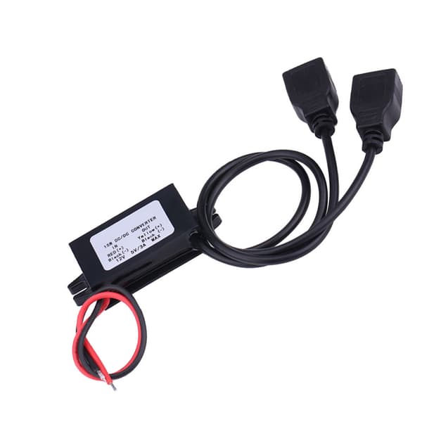 12V til 5V Dual USB Biloplader Adapter Modul til Motorcykel Telefonopladning