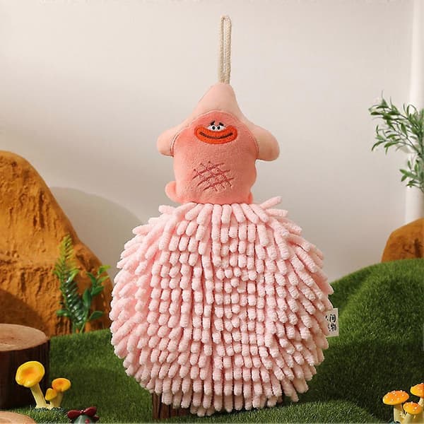 Chenille håndklæder, hurtigtørrende, absorberende, hængende håndklædebold, blødt, fluffy, absorberende mikrofiberhåndklæde Pink