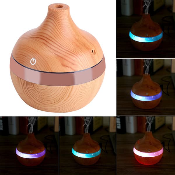 USB-luftfukter og oljediffuser med trekorn (300 ml)