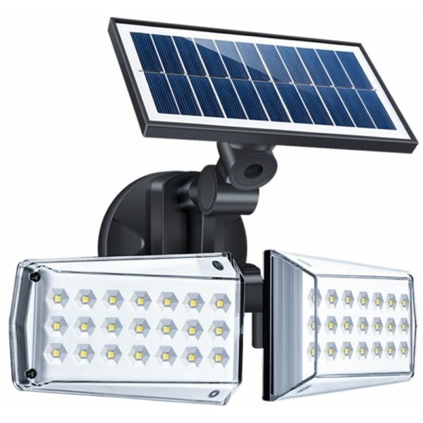 Solar utomhus vägglampa 42LED 100W dubbelhuvud rörelsesensor, för inomhus och utomhus