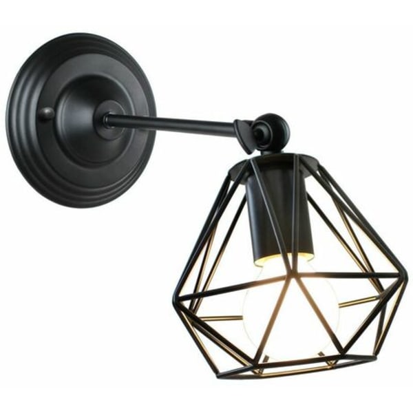 Vintage industriel væglampe design diamant bur form metal loftslampe lysarmatur til stue soveværelse spisestue