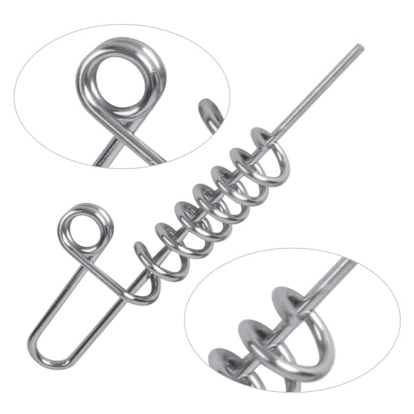 Fiske-agn Connector Worms Lure Spring Pin Lock Fast Pin - Stor størrelse (6cm/2.4in)
