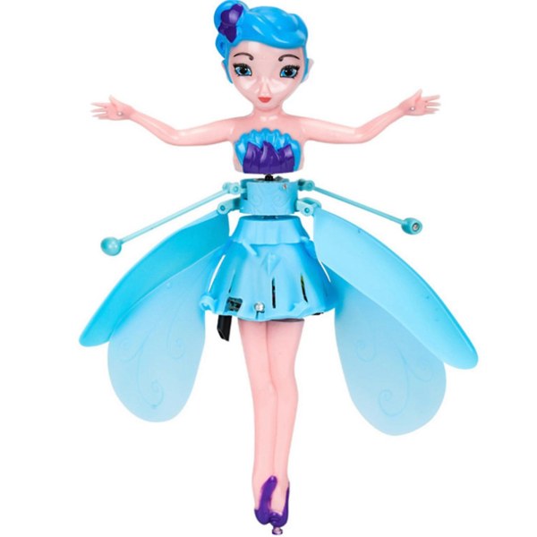Härlig roterande Fairy Electronic Induction Control Doll Blue