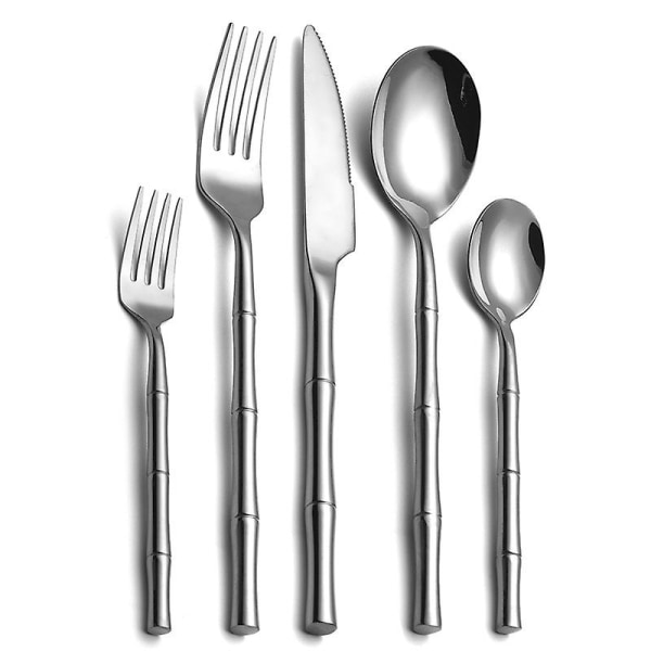 Ruostumattomasta teräksestä valmistetut ruokailuvälineet (5-osainen set)