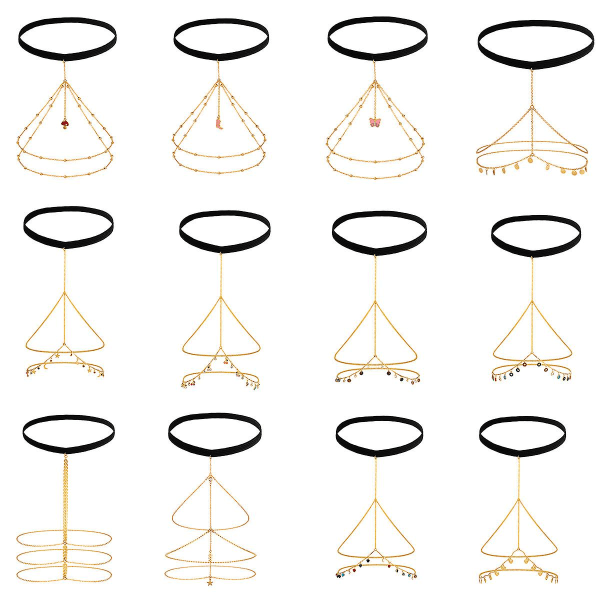 Flickor Benkedja Sexig lårbälte Lårkedjor Lång tofs Body Chain Beach Outfit 04 golden 0132