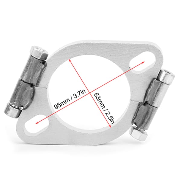 2,5 tommer 63 mm stål eksosflens flat oval delt reparasjonstilbehør
