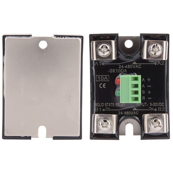 BERM Solid State Relé Dobbel Kanal DC Kontroll AC Enkeltfase SSR 24 480VAC 10A BERM SK10DA