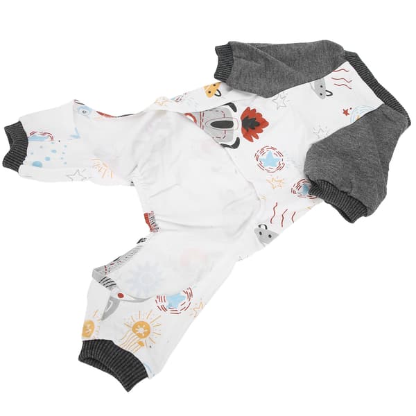 Hunde hvalp strikket jumpsuit pyjamas blød polyester rummønster forår efterår