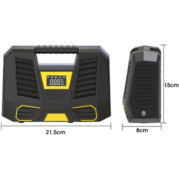 Bærbar luftkompressor 12V, 150PSI billuftkompressor, minibildækpumpe, digital elektrisk dækpumpe med LED-lig