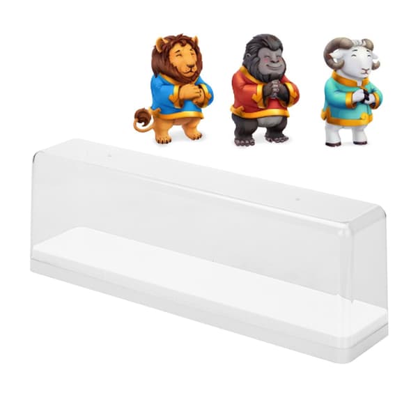 Stapelbar Dammtät Transparent Actionfigur Docka Displayfodral Vit
