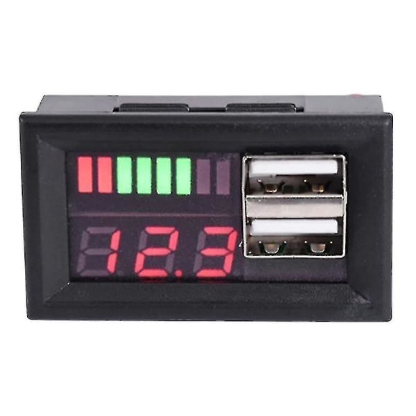 12v Digital Voltmeter Spänning Batteripanel För Bil USB 5v 2a Utgång