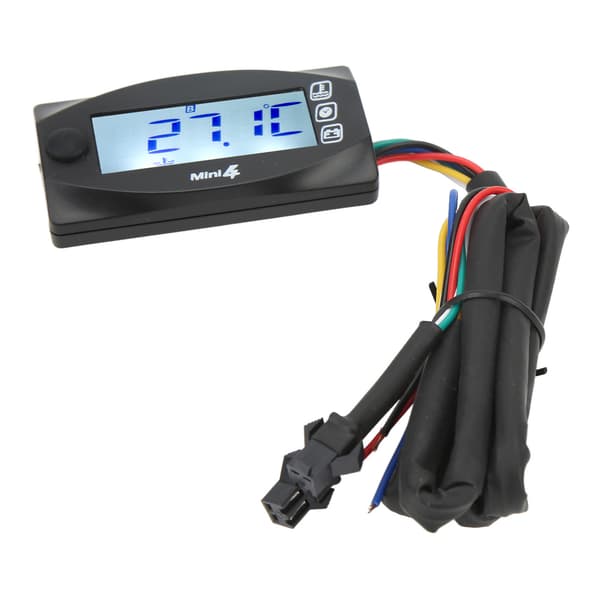 Motorcykel LCD Digital Måler Spændingsmåler Voltmeter Temperatur Termometer Tidsvisning Sensor M14x1.5
