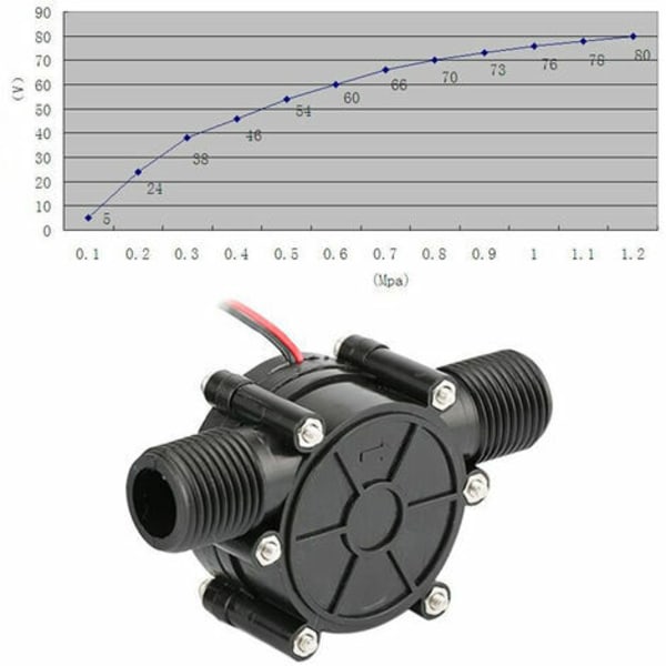 Hydroelektrisk vattenflödespump DIY Generator, 12V