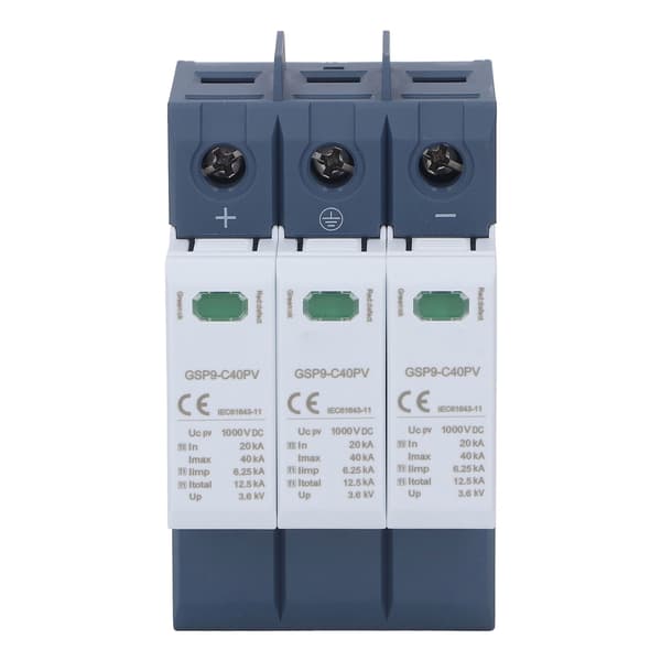 40KA 3P SPD Solceller Överspänningsskydd DIN-skena Installation DC 1000V