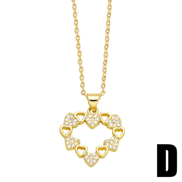 Halsband Vintage Zircon Heart Stud Modesmycken Ac8756 A