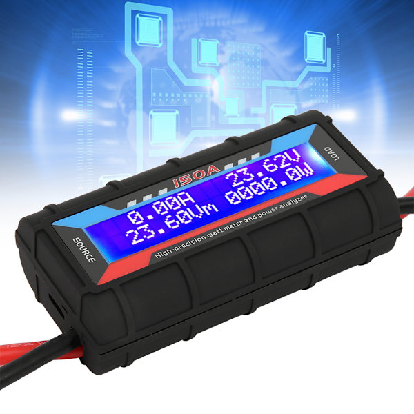 Wattmeter Power Analyzer LCD Digital Tester Volt Amp 150A til RC Model Flyvemaskine